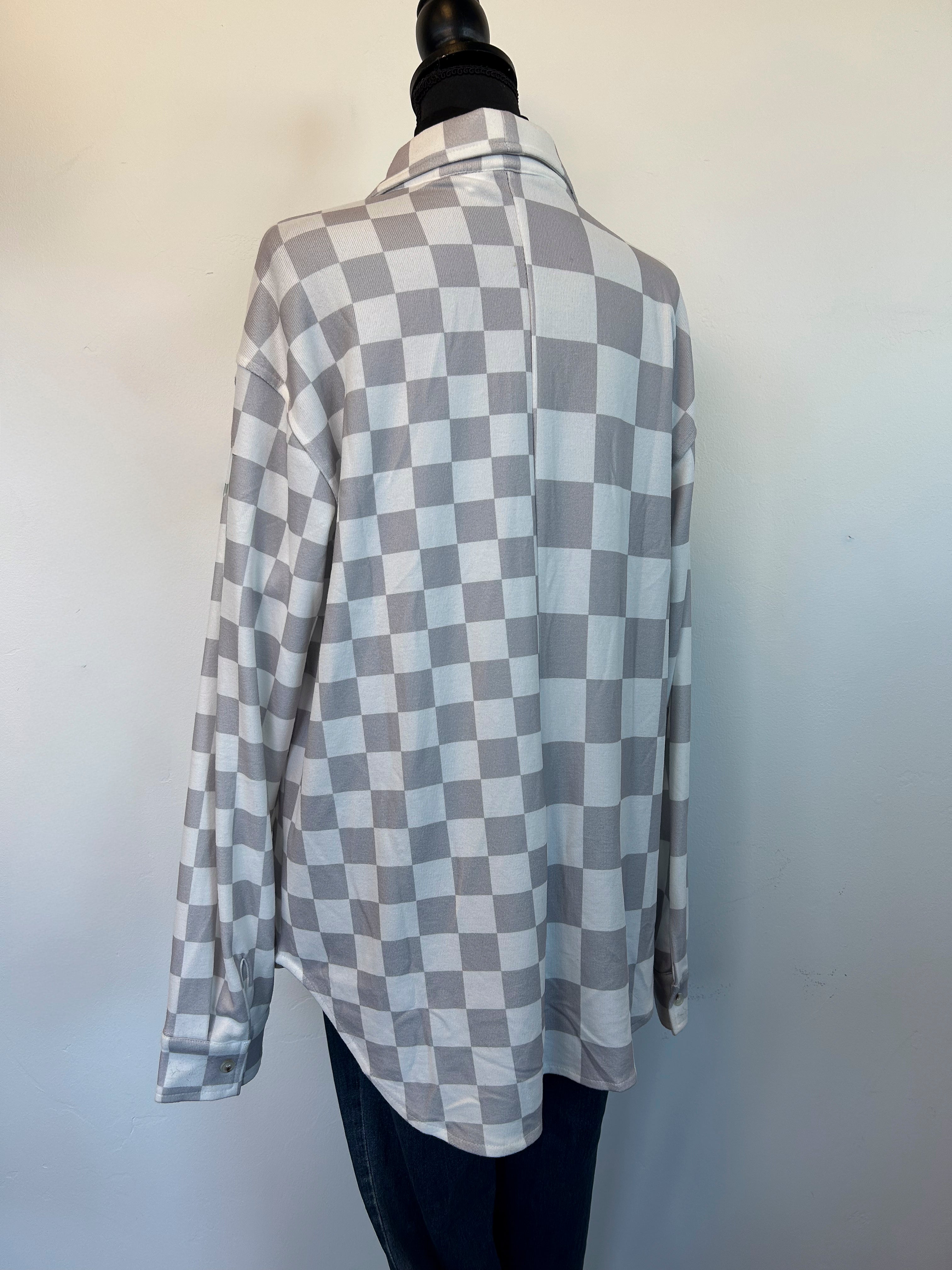 Lenore Shacket - White & Gray
