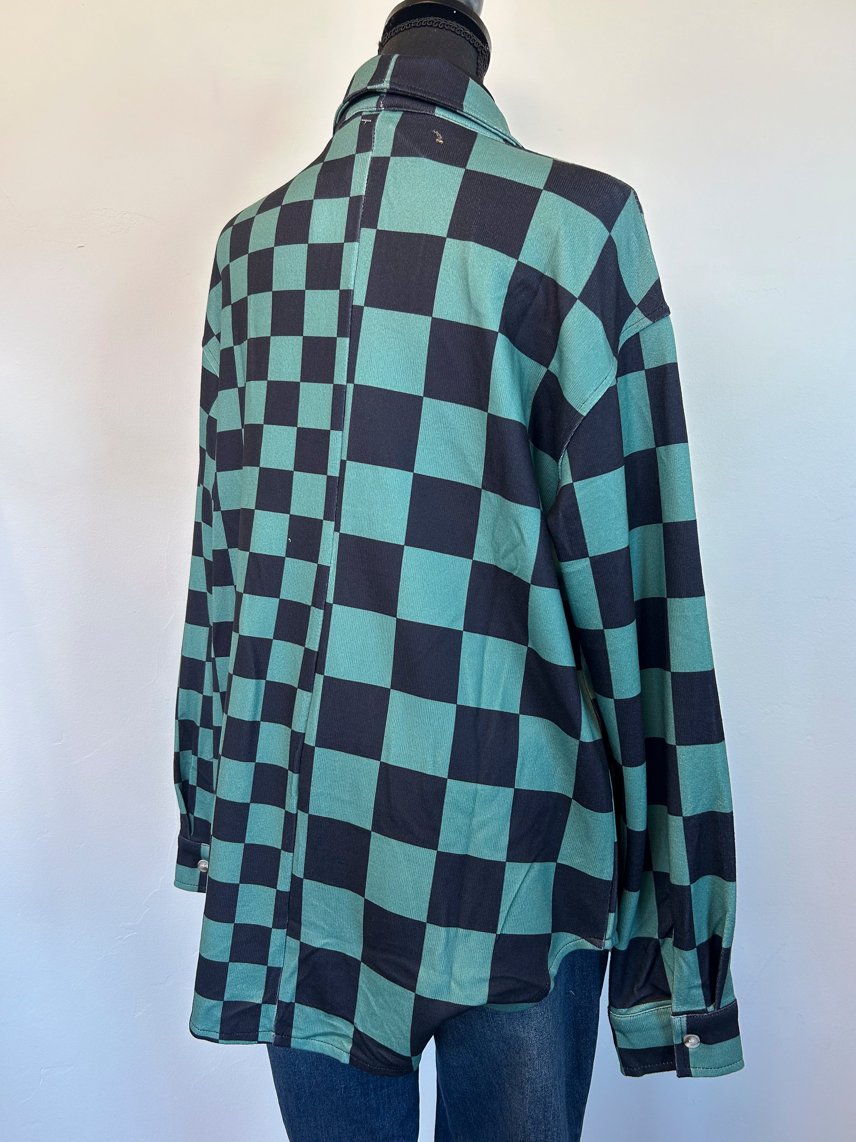 Lenore Shacket - Green & Black